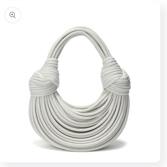 Tiffany & Fred Handbags - Tiffany & Fred Smooth Leather String Cord Knot Statement White Shoulder Bag